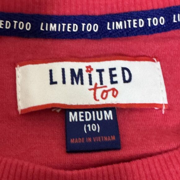 Limited Too Girls California Crop T-Shirt Top Blouse Red White M 10 NWT - Picture 8 of 11